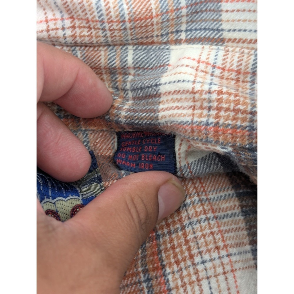 Vintage 1970s Gap Fashion Pioneers Plaid Western Snap Shirt 100% Cotton Medium - Picture 7 of 7